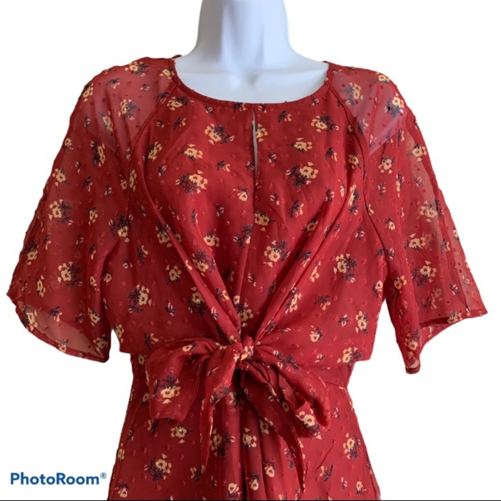 Love Fire Brick Red Fit and Flare Mini Dress - Picture 5 of 13